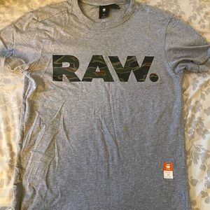 Grey G star camo print t shirt